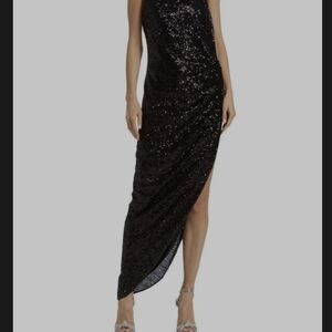 Saks Fifth Avenue Black Sequin Backless Dress